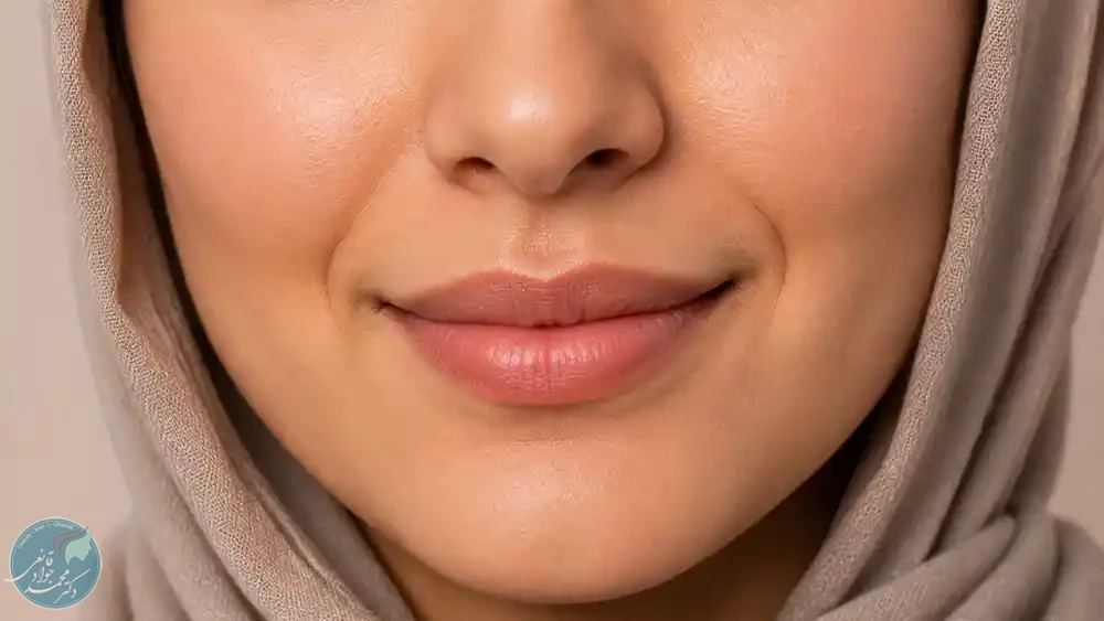 نمایش طبیعی خط خنده به عنوان مرز آناتومیک بین گونه و اطراف دهان