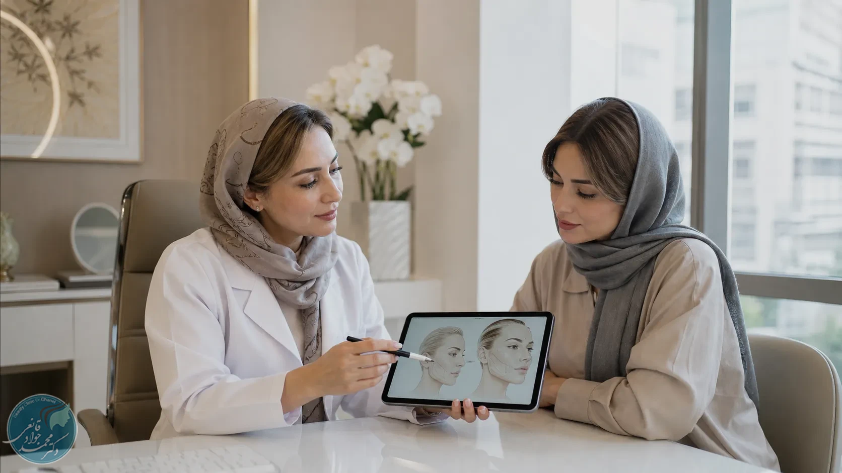 مشاوره پزشک برای انتخاب درمان مناسب صورت پس از کاهش وزن